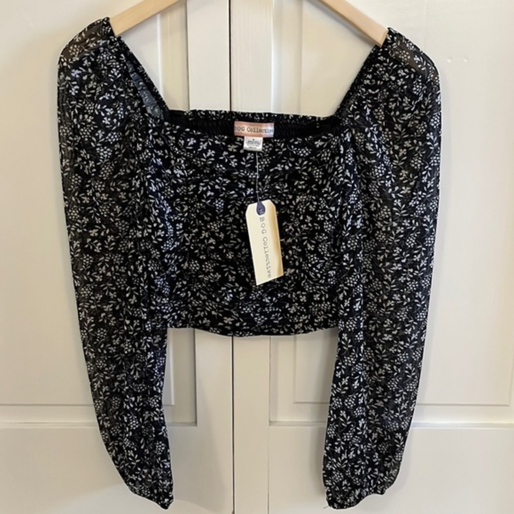 B.O.G.‎ Collective Black Floral Top Size Small